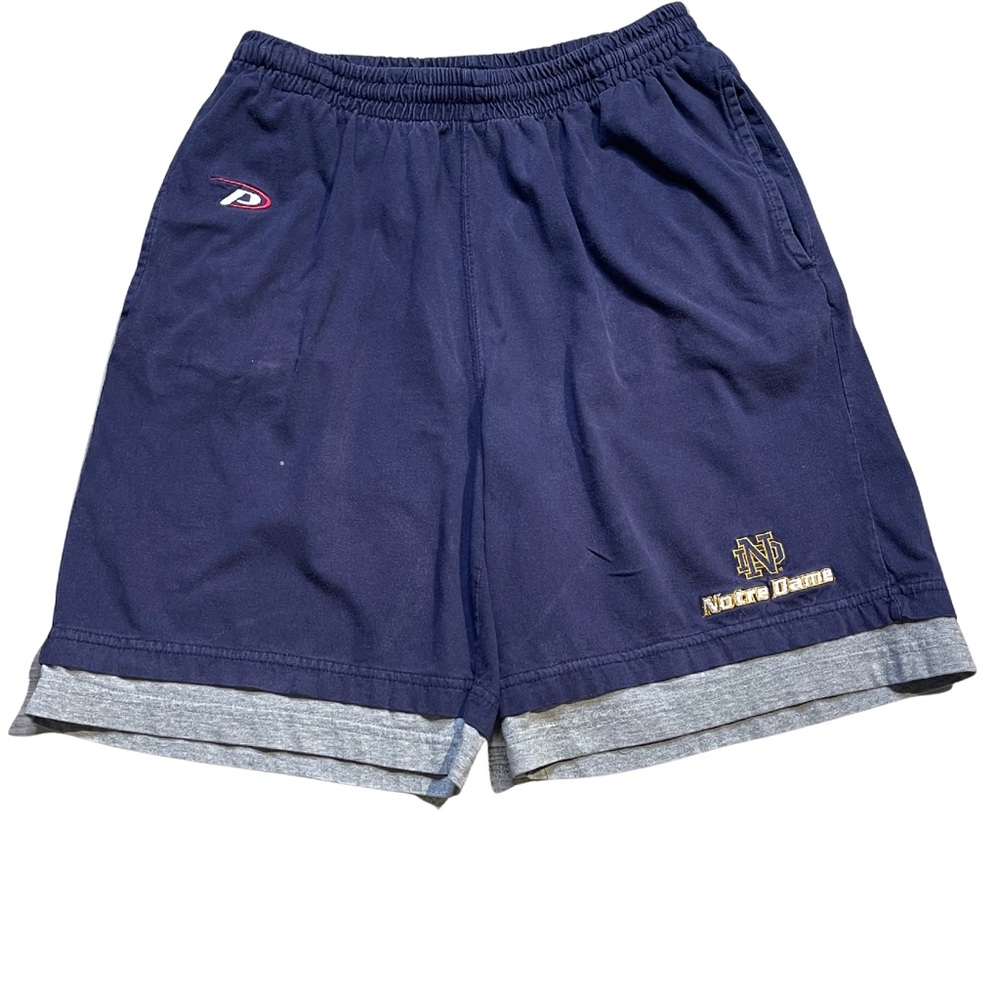 Vintage Pro Player Double Shorts Notre Dame Blue Grey